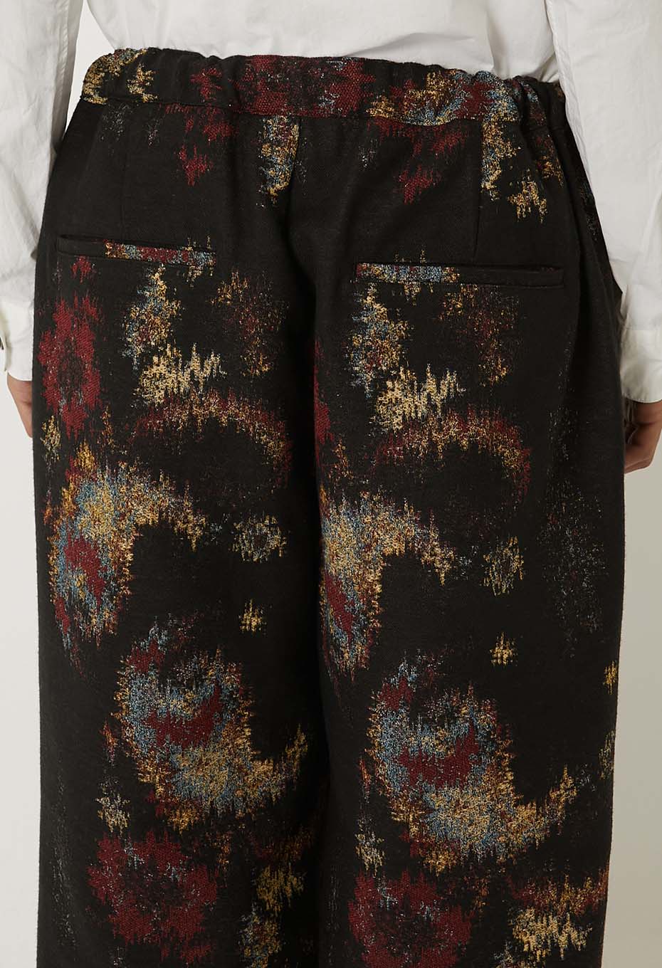 BLUE BLUE JAPAN TSUJIGAHANA GOBELIN STRAIGHT DRAWSTRING PANTS - BLACK