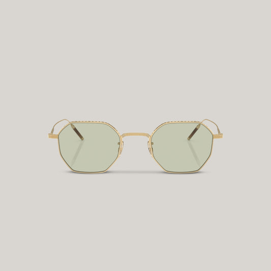 OLIVER PEOPLES TK-5 BRUSHED GOLD W/ DEMO LENS GREEN WASH
