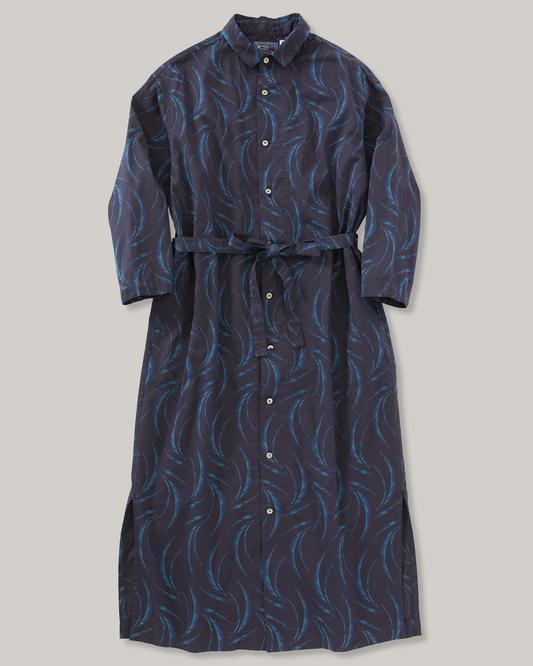 BLUE BLUE JAPAN WOMEN'S MEBUKI BASSEN SHIRT DRESS - DARK NAVY