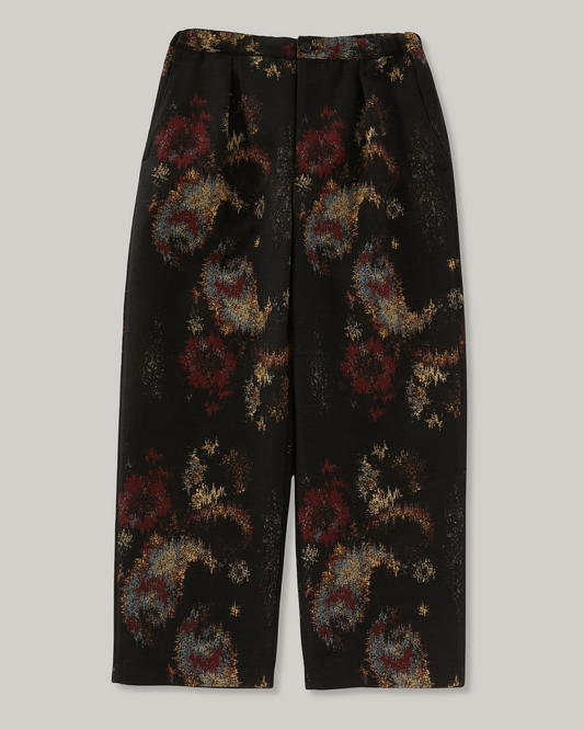 BLUE BLUE JAPAN TSUJIGAHANA GOBELIN STRAIGHT DRAWSTRING PANTS - BLACK