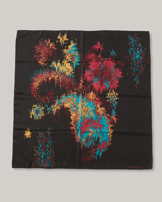 BLUE BLUE JAPAN TSUJIGAHANA SILK SCARF - BLACK