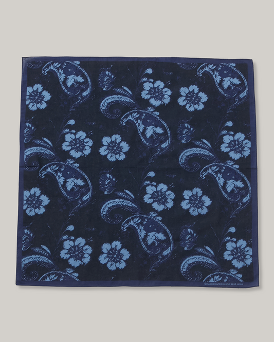 BLUE BLUE JAPAN TSUJIGAHANA PATTERNED BANDANA - DARK NAVY