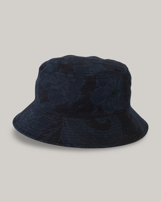 BLUE BLUE JAPAN INDIGO NYLON SATIN TSUJIGAHANA BUCKET HAT