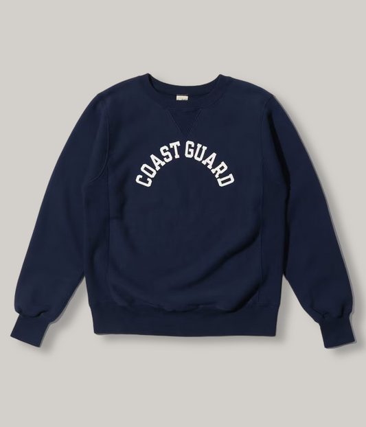 BUZZ RICKSON'S 'COAST GUARD' HORIZONTAL KNIT SWEATSHIRT - NAVY