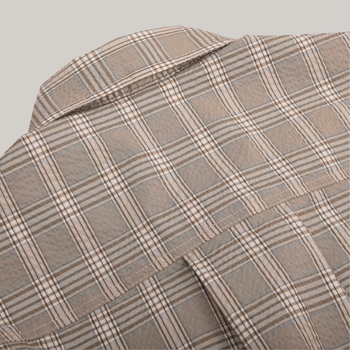 1ST PAT-RN PATH OVERSHIRT - BEIGE GLENCHECK
