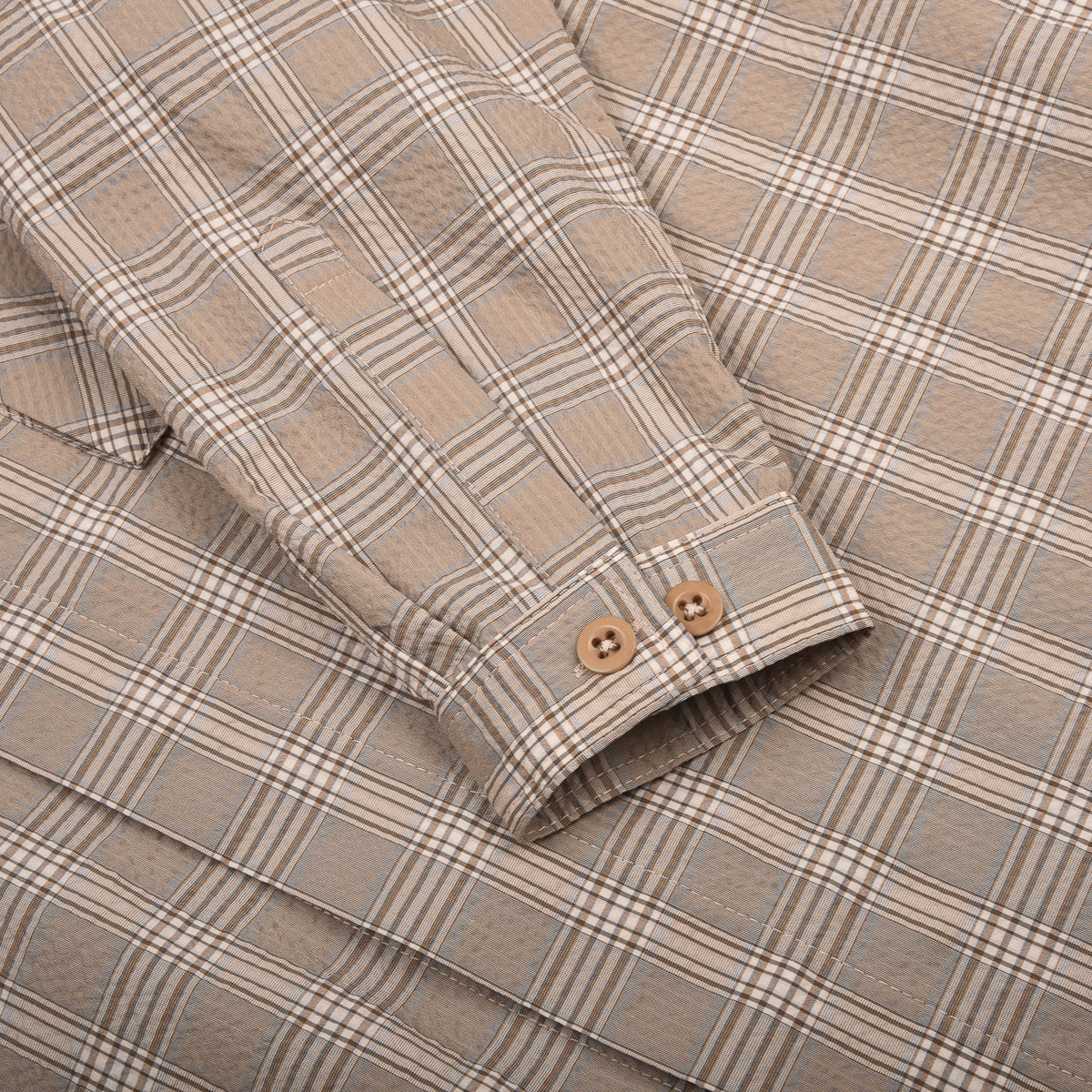 1ST PAT-RN PATH OVERSHIRT - BEIGE GLENCHECK