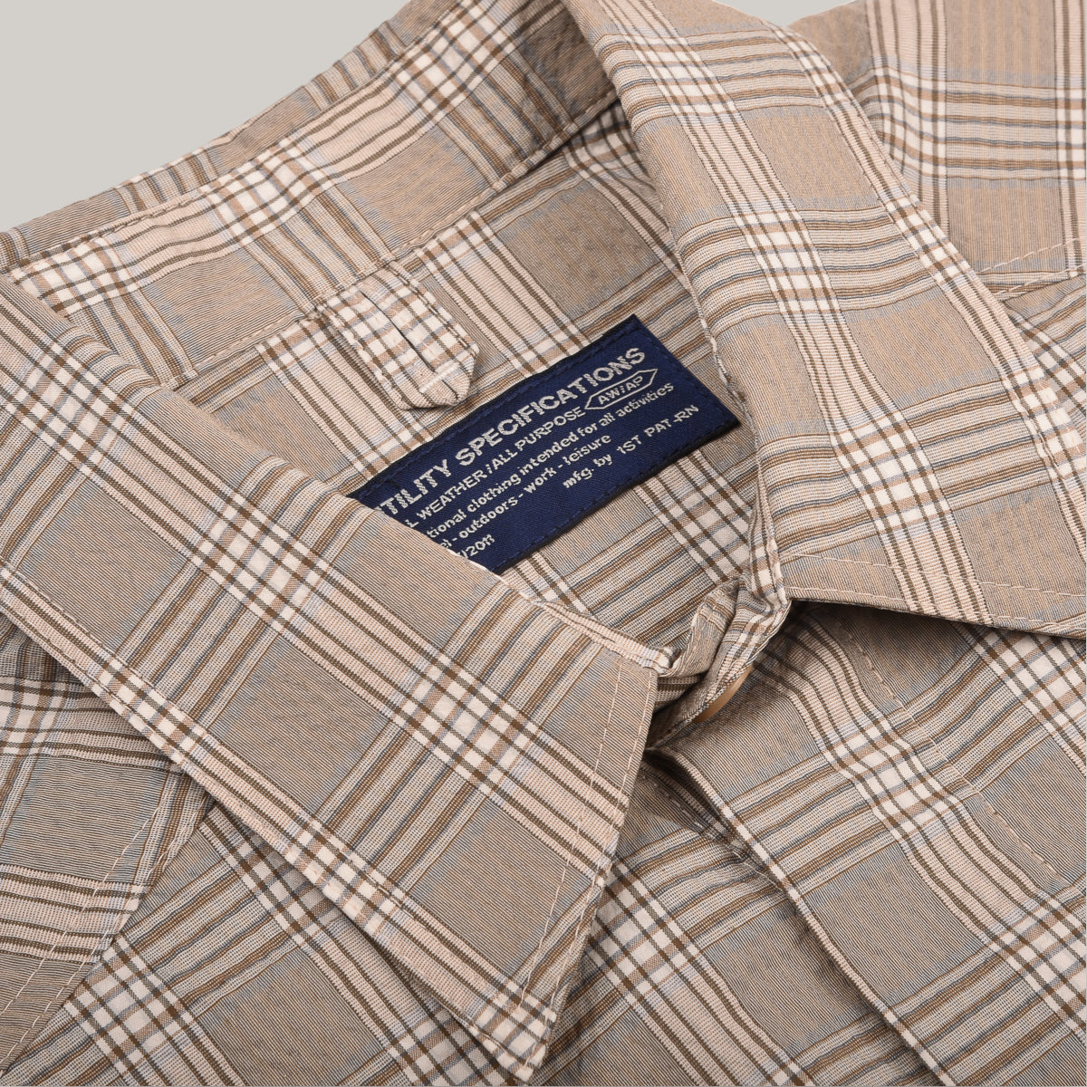 1ST PAT-RN PATH OVERSHIRT - BEIGE GLENCHECK