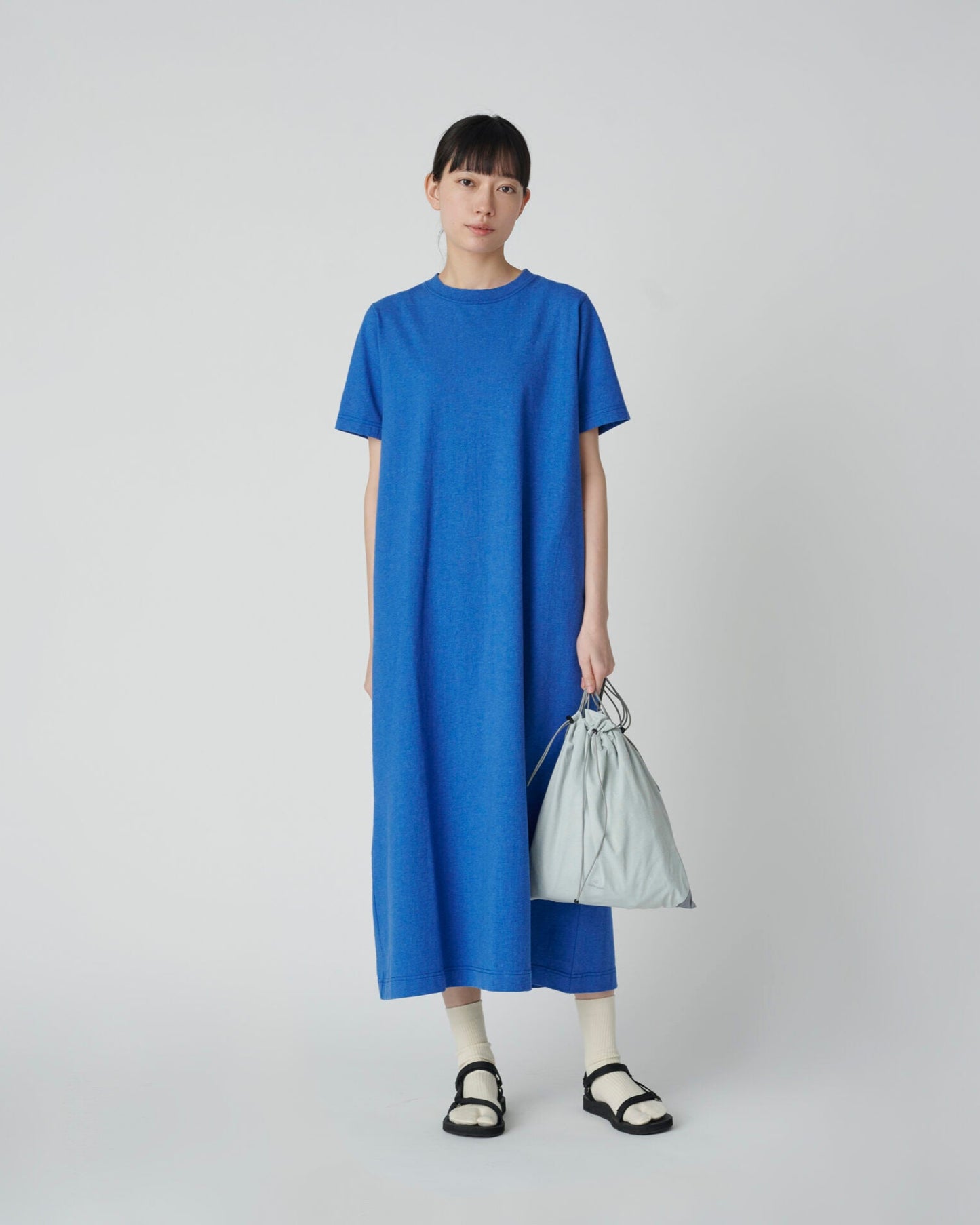 SNOW PEAK RECYCLED COTTON HEAVY DRESS - BLUE