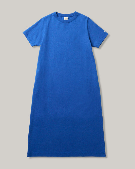 SNOW PEAK RECYCLED COTTON HEAVY DRESS - BLUE