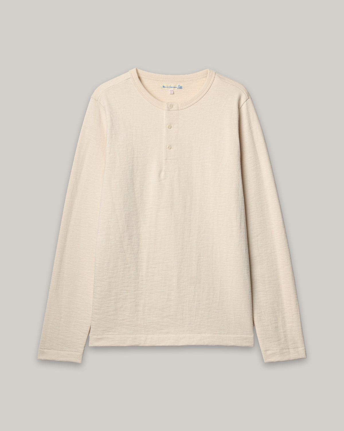 MERZ B. SCHWANEN 2S08 RELAXED FIT HEAVYWEIGHT HENLEY - NATURE
