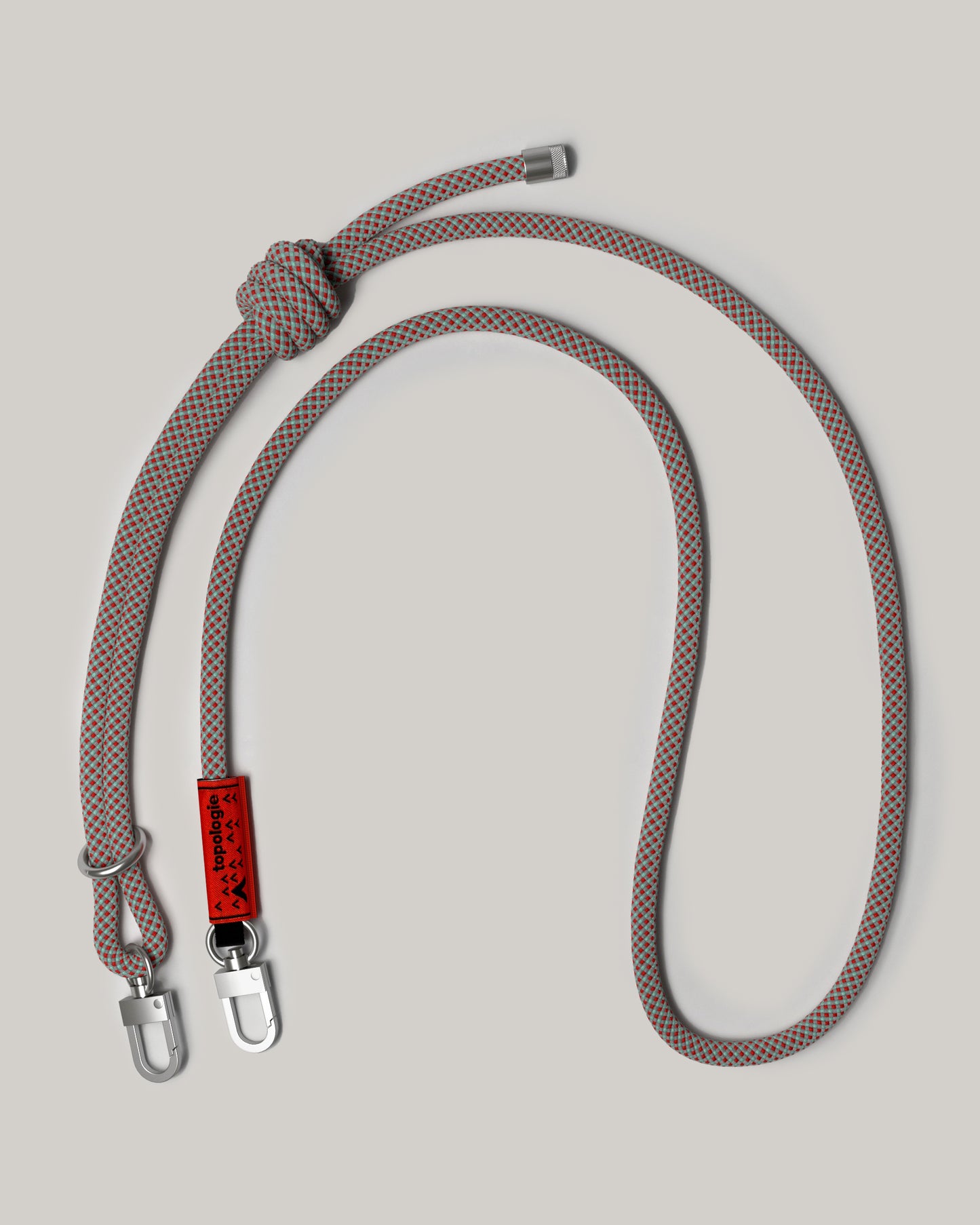 TOPOLOGIE 8.0MM ROPE STRAP GREY / RED / BLUE LATTICE