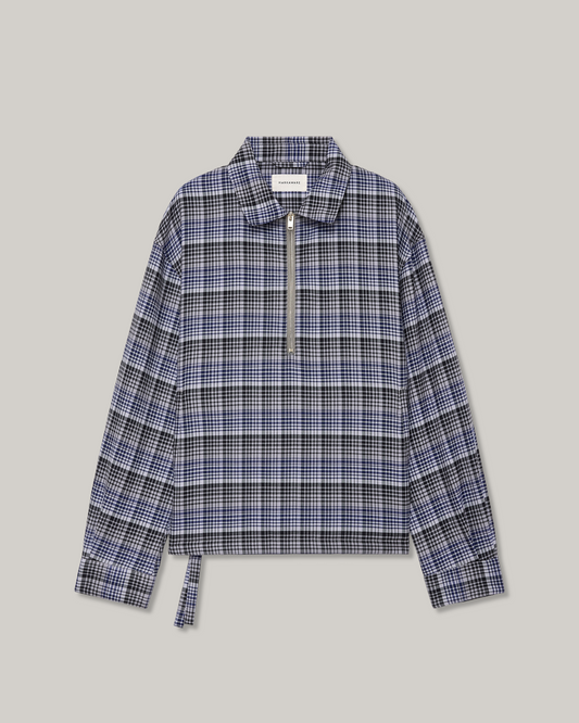 MARKAWARE HALF ZIP SERVICE JACKET - PURPLE CHECK