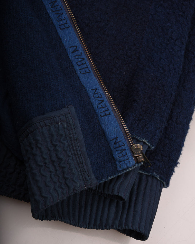 11.11 UNISEX HAND SPUN HAND STITCHED WOOL JACKET - INDIGO