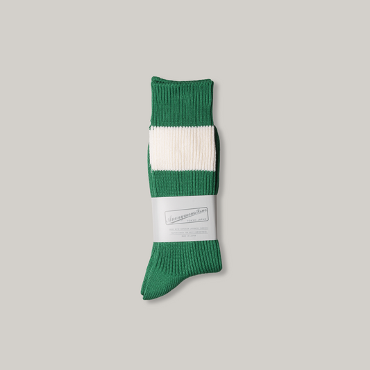 ANONYMOUS ISM THICK STRIPE CREW - GREEN