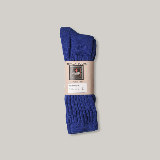 CHAMULA ALPACA LOOSE RIB SOX - ROYAL BLUE