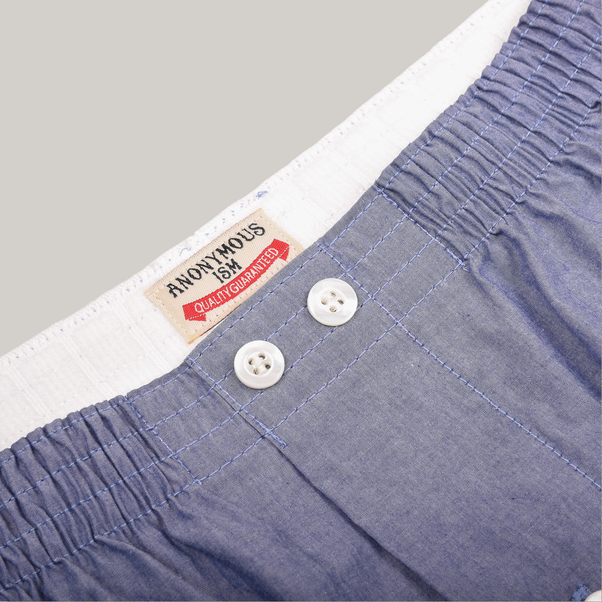 ANONYMOUS ISM FINE TYPEWRITER COTTON BOXER - NAVY MELANGE