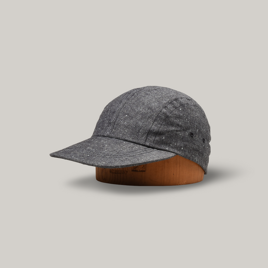 ANONYMOUS ISM LINEN BLEND CHAMBRAY KYOTO CAP - NAVY