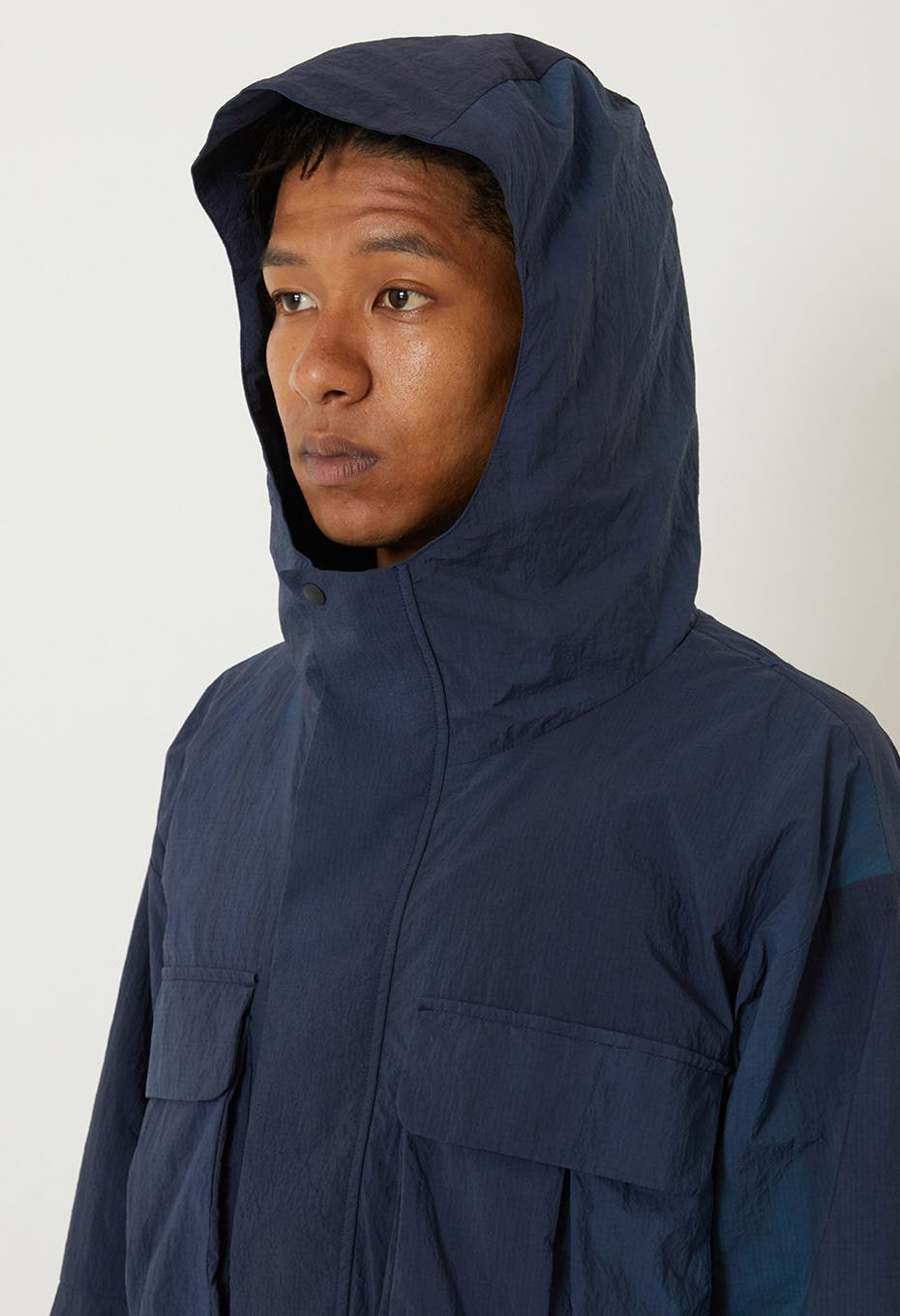 BLUE BLUE JAPAN MARBLE DYED RECYCLED NYLON ANORAK