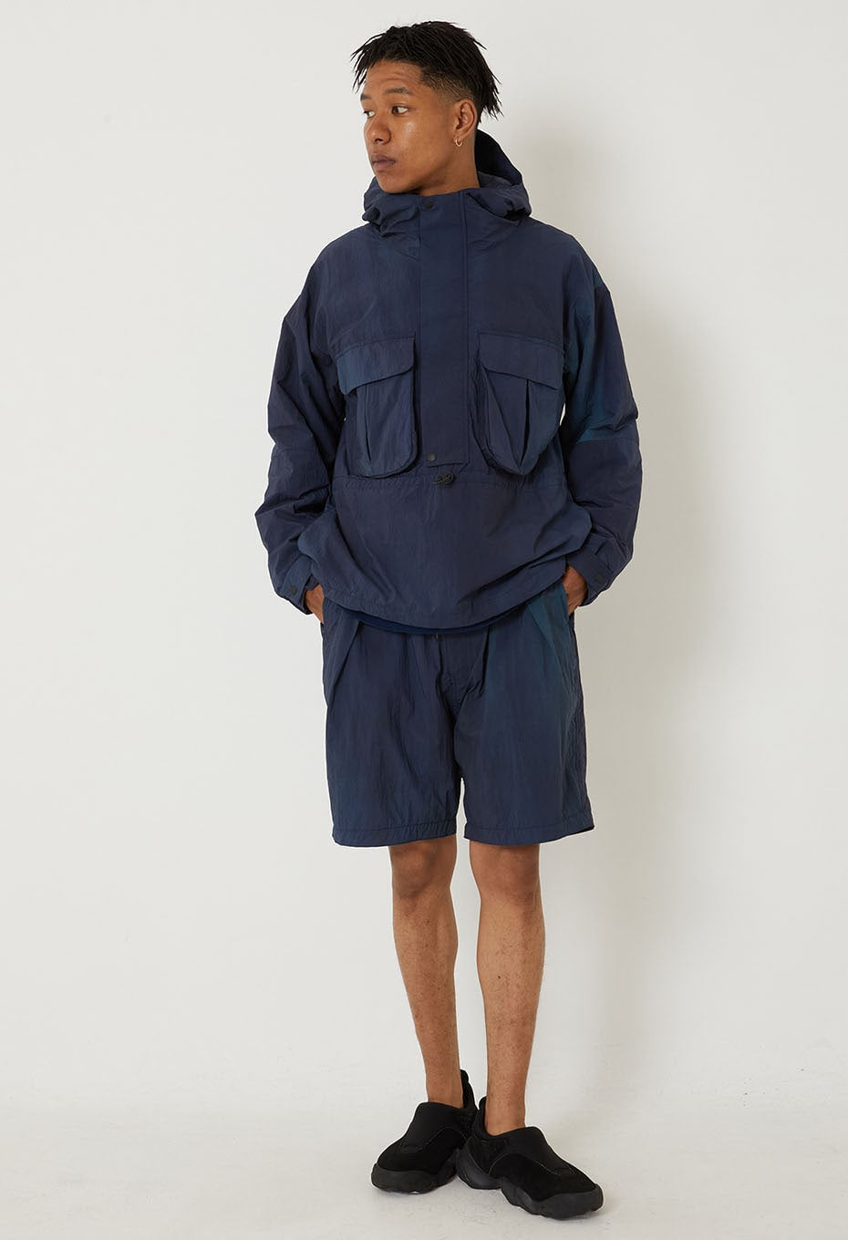 BLUE BLUE JAPAN MARBLE DYED RECYCLED NYLON ANORAK