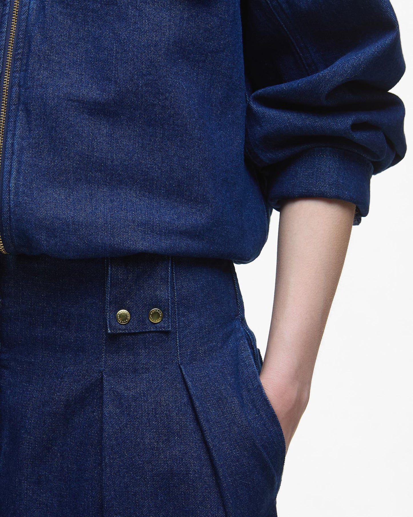 BARBOUR ARLA DENIM WIDE LEG TROUSERS - RINSE WASH