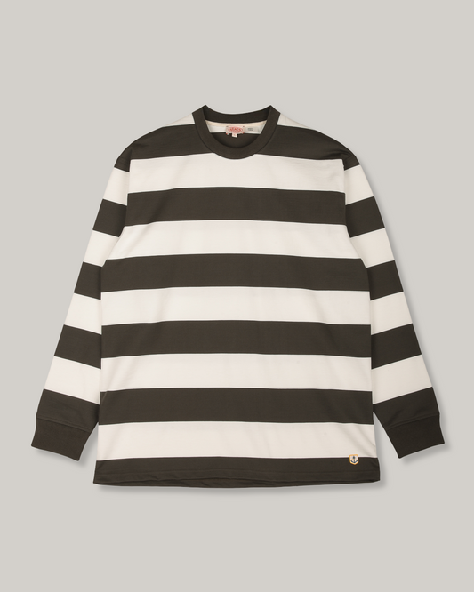 ARMOR LUX WIDE STRIPE LS TEE - CHIMERA/ MILK