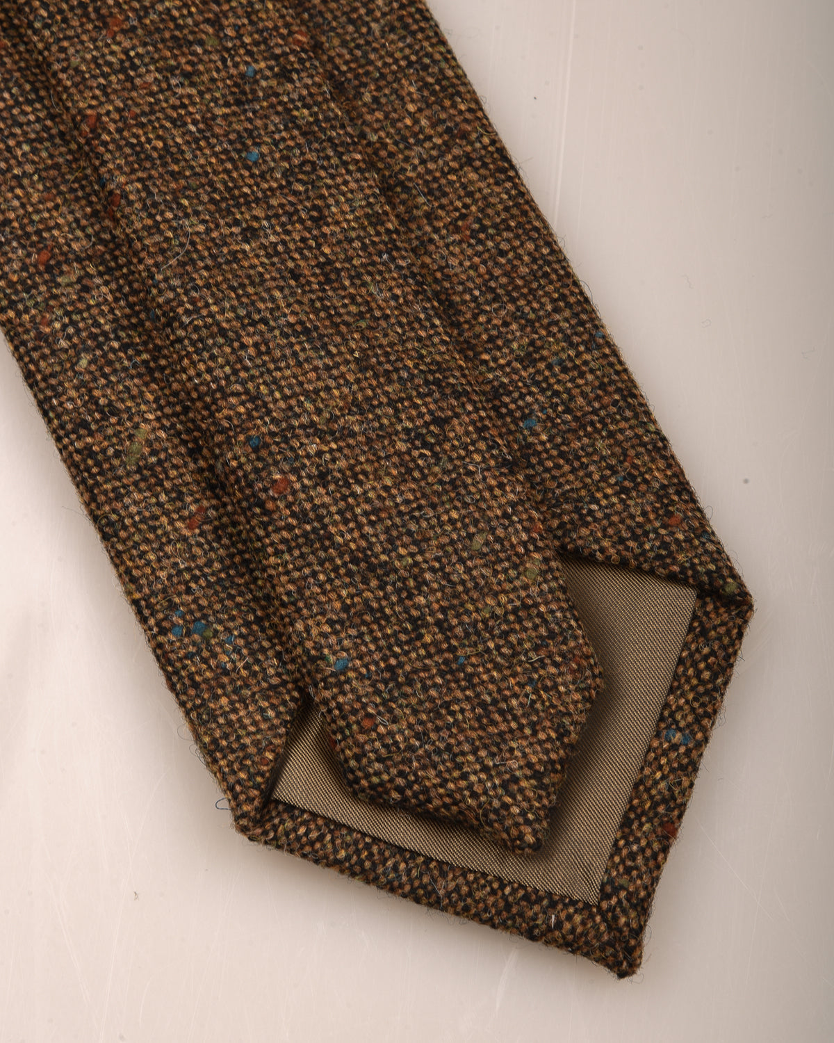 TS(S) STRIPE WOOL TWEED CLOTH NECK TIE - KHAKI