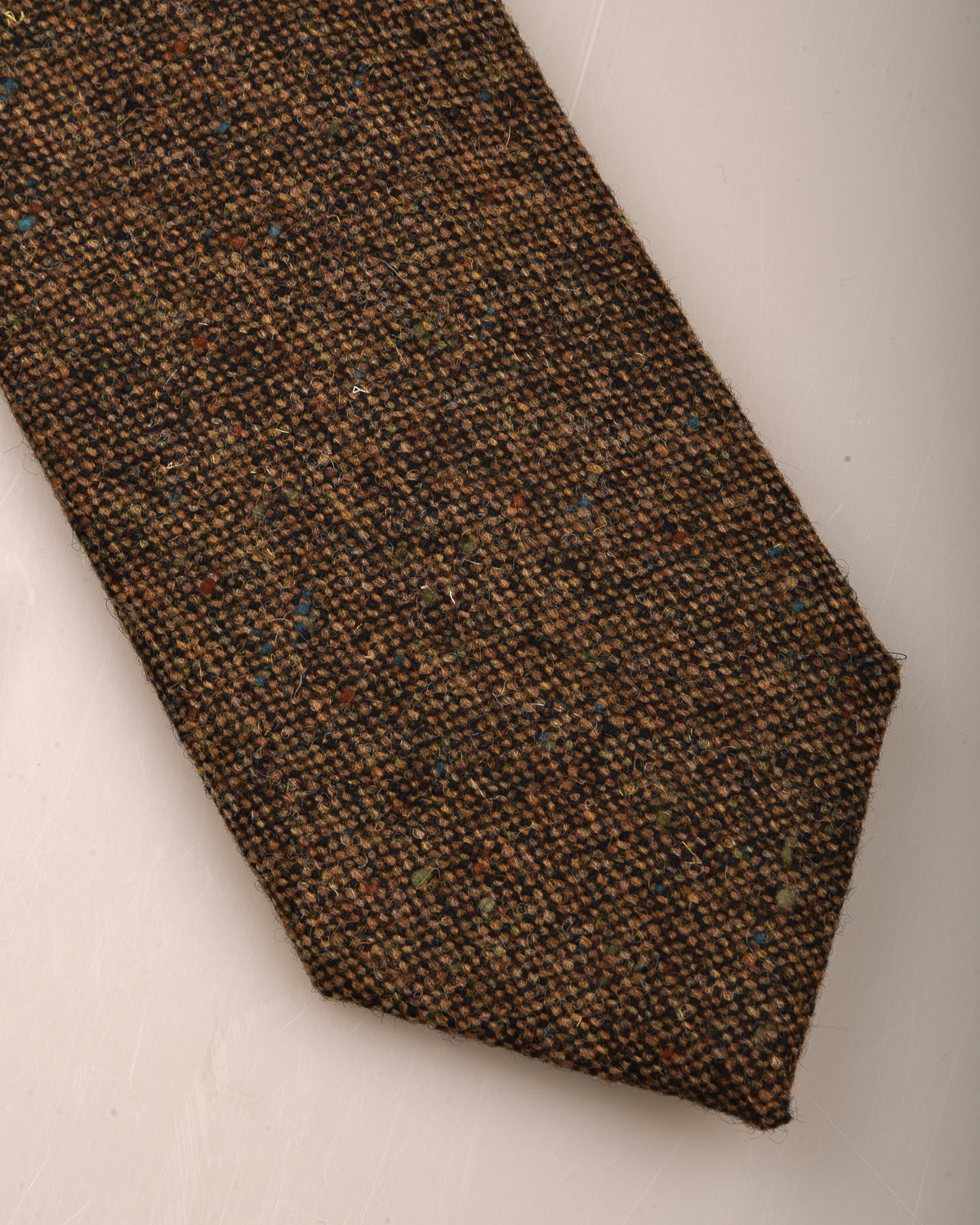 TS(S) STRIPE WOOL TWEED CLOTH NECK TIE - KHAKI