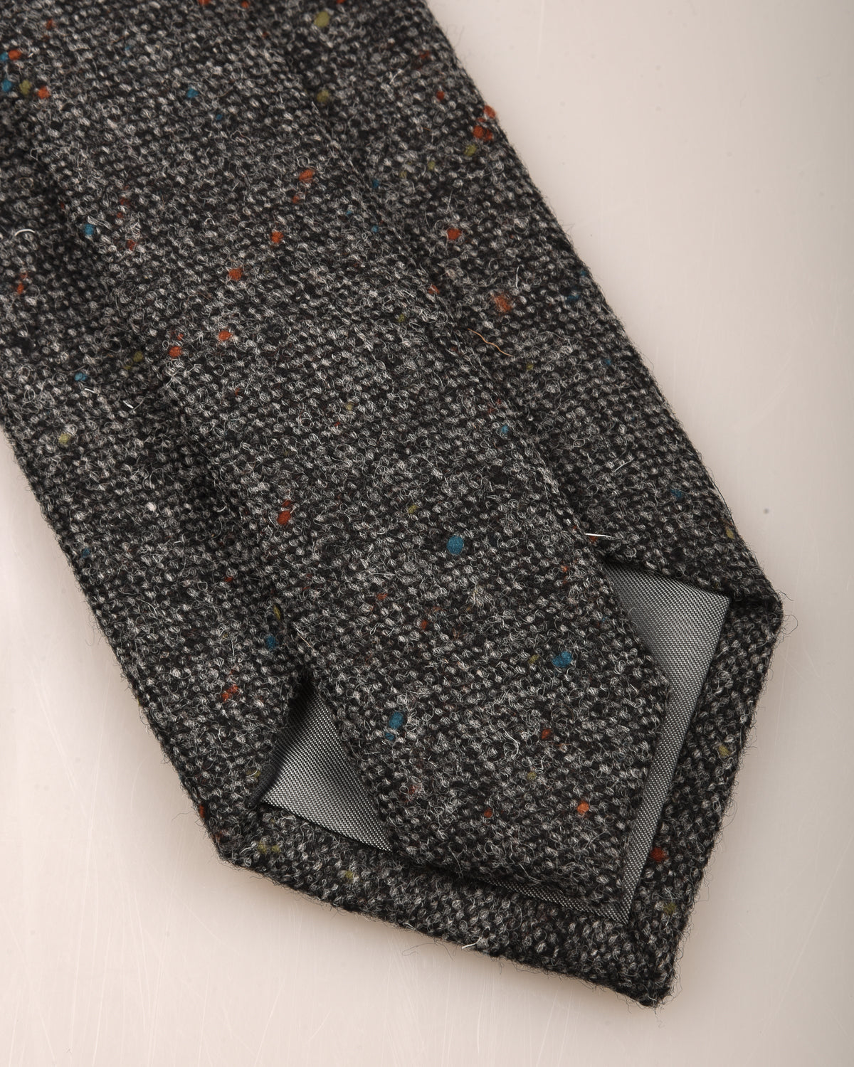 TS(S) STRIPE WOOL TWEED CLOTH NECK TIE - GREY