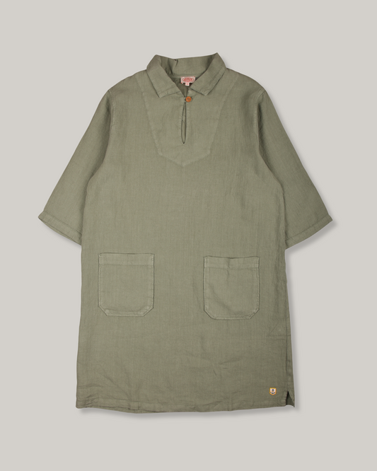 ARMOR LUX HERITAGE LINEN SMOCK DRESS - SHADOW