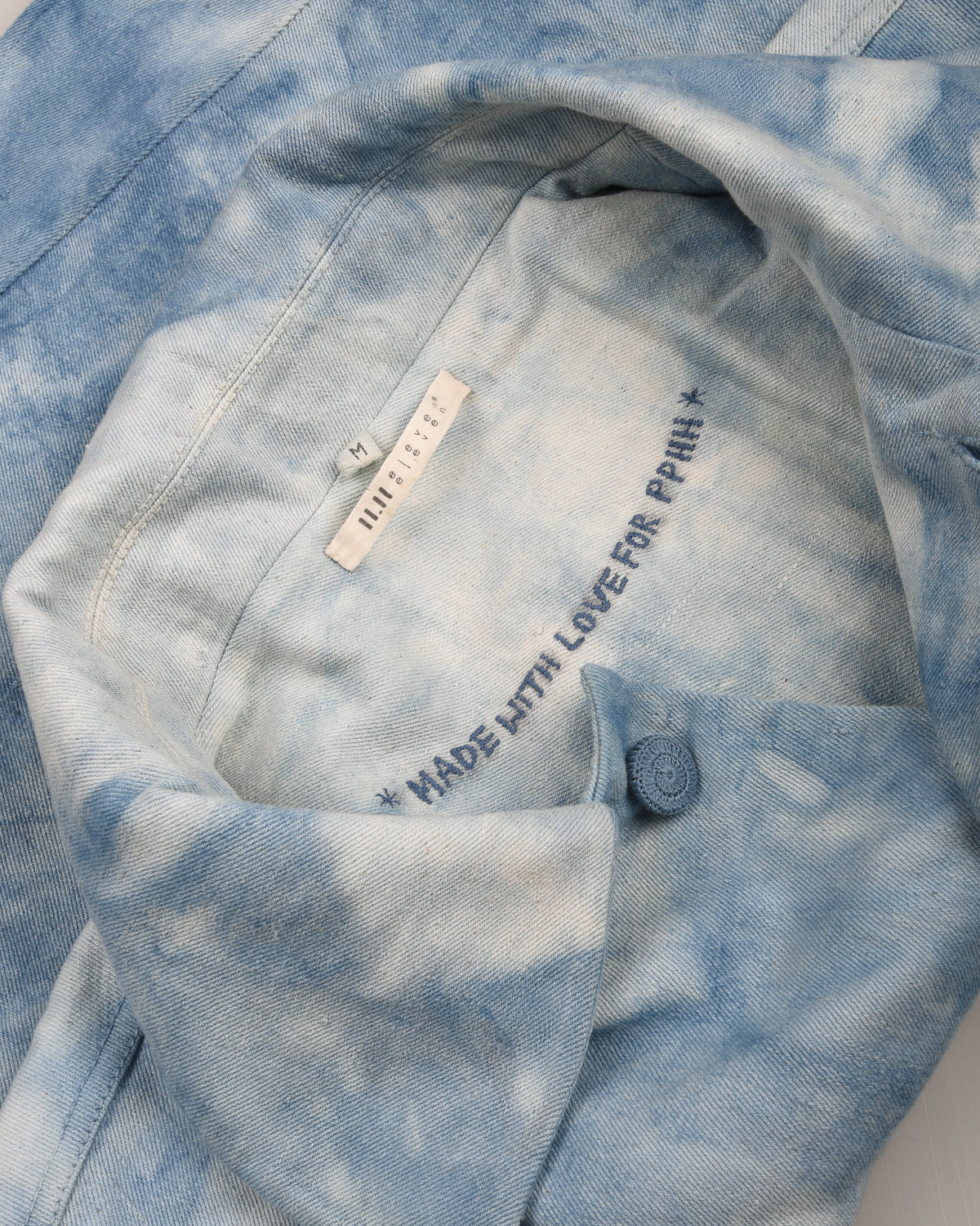 11.11 UNISEX GLEAM COTTON TRUCKER JACKET -  LIGHT INDIGO