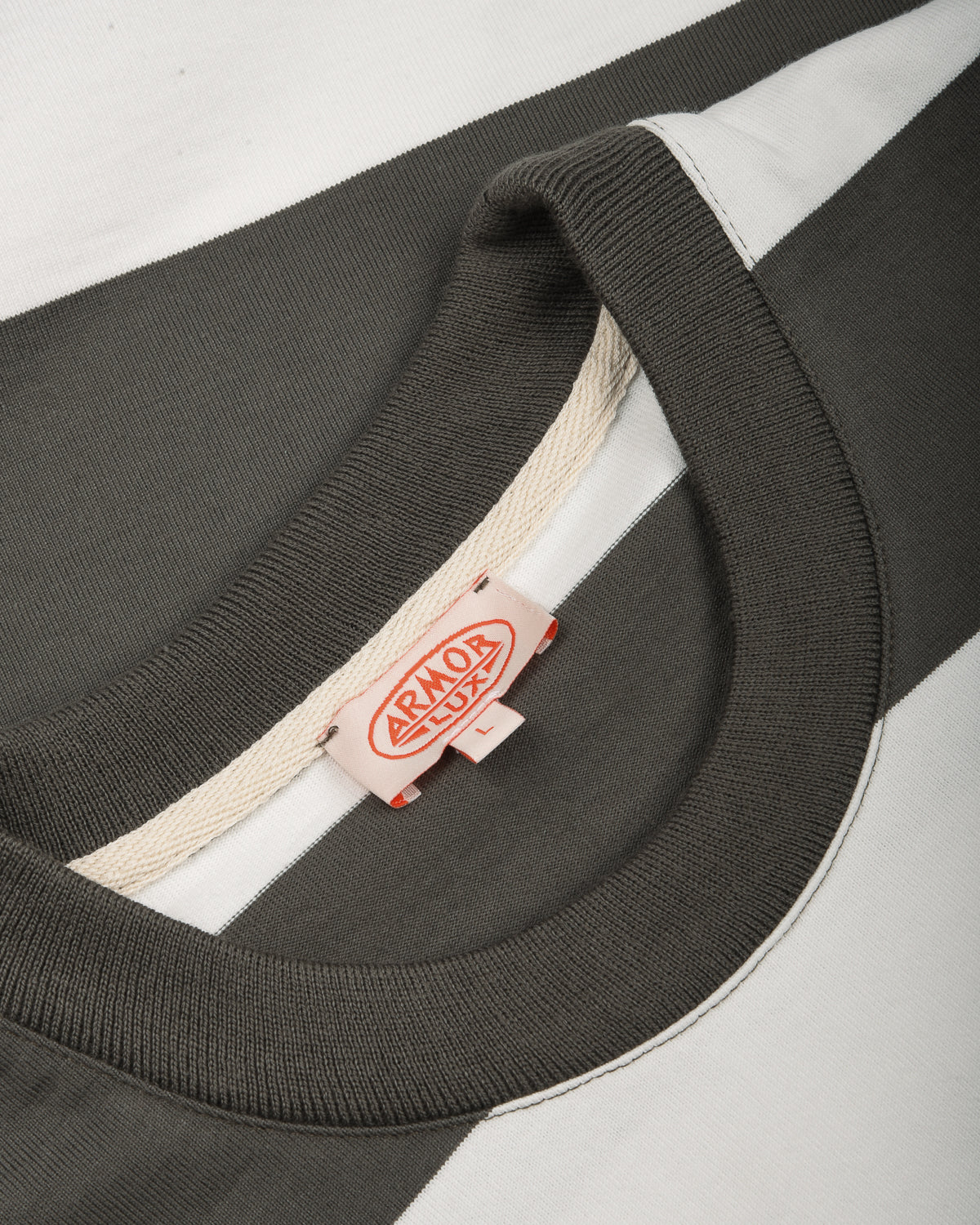 ARMOR LUX WIDE STRIPE LS TEE - CHIMERA/ MILK