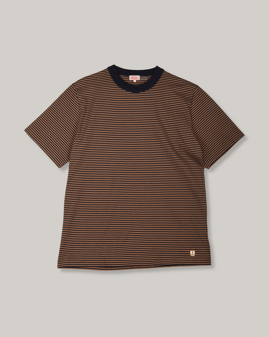 ARMOR LUX HERITAGE STRIPED T-SHIRT - MARINE DEEP/ CAMEL