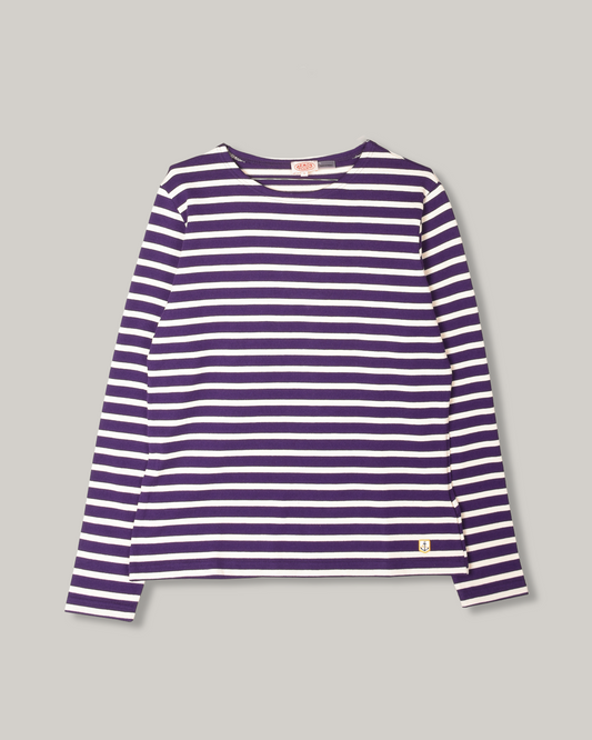 ARMOR LUX LADIES HERITAGE BRETON SHIRT L/S - MELANZANA/ NATURE