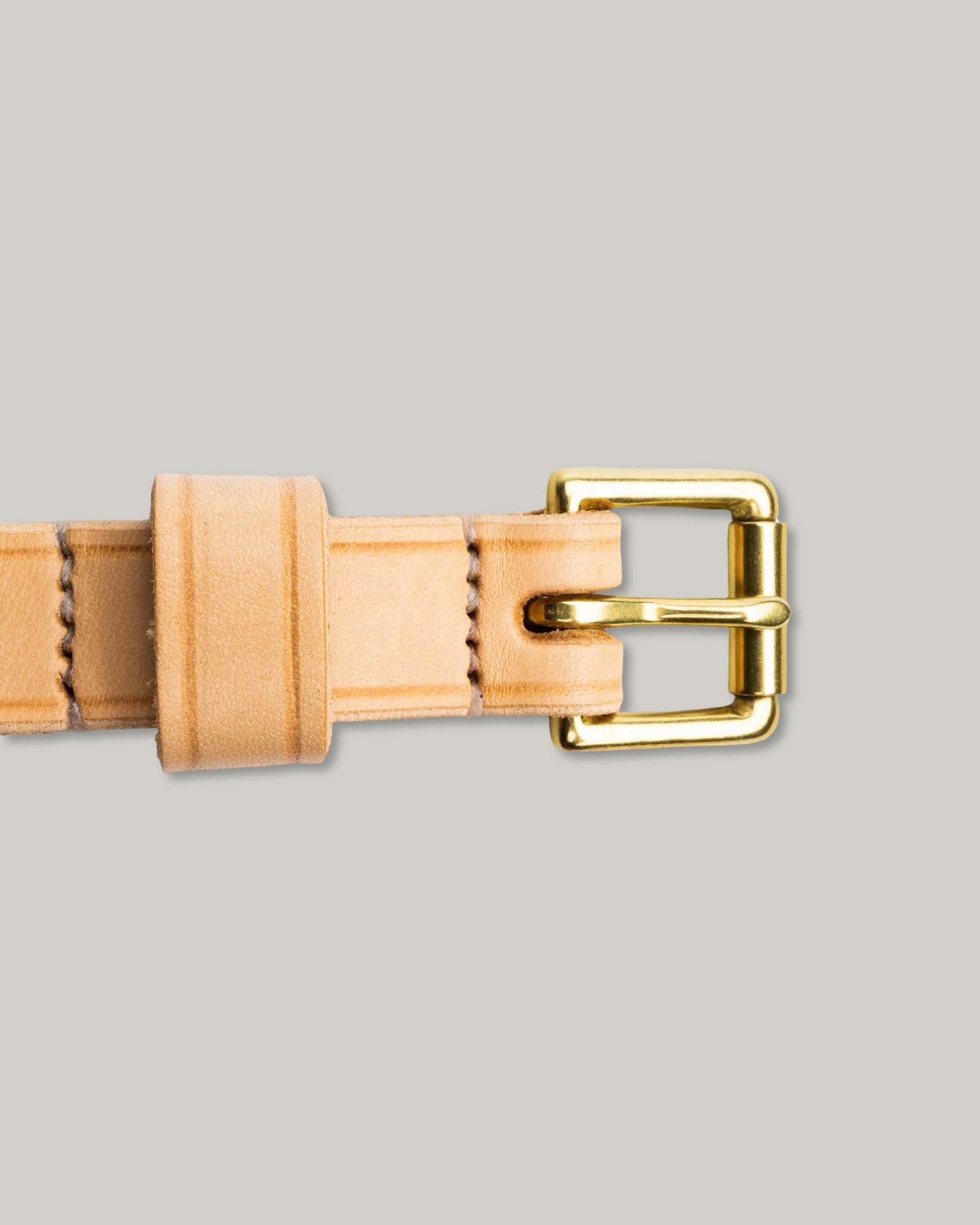 ALLEVOL NARROW BELT - NATURAL x BRASS