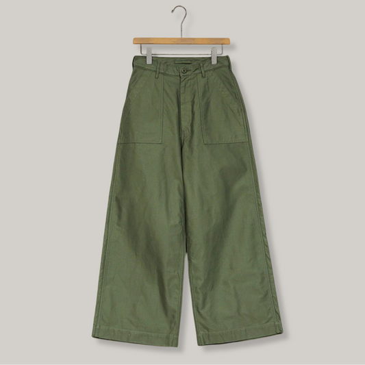 NIGEL CABOURN WOMEN'S MAINLINE WIDE BAKER PANTS - GREEN