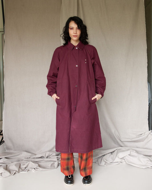 W'MENSWEAR REVERSIBLE CYCLING TRENCH - BURGUNDY