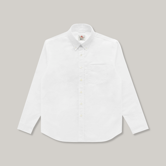 KNICKERBOCKER "BEEFY" COTTON ICON OXFORD SHIRT - WHITE