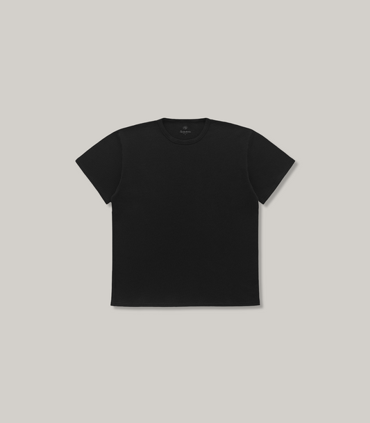 KNICKERBOCKER BOX KNIT TEE - BLACK