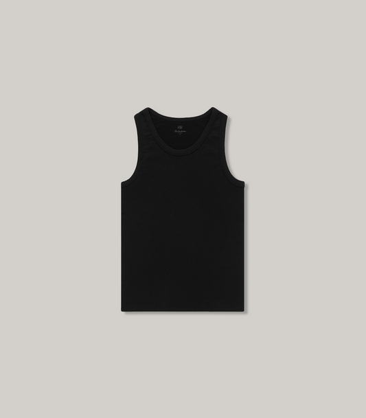 KNICKERBOCKER BOX KNIT TANK - BLACK