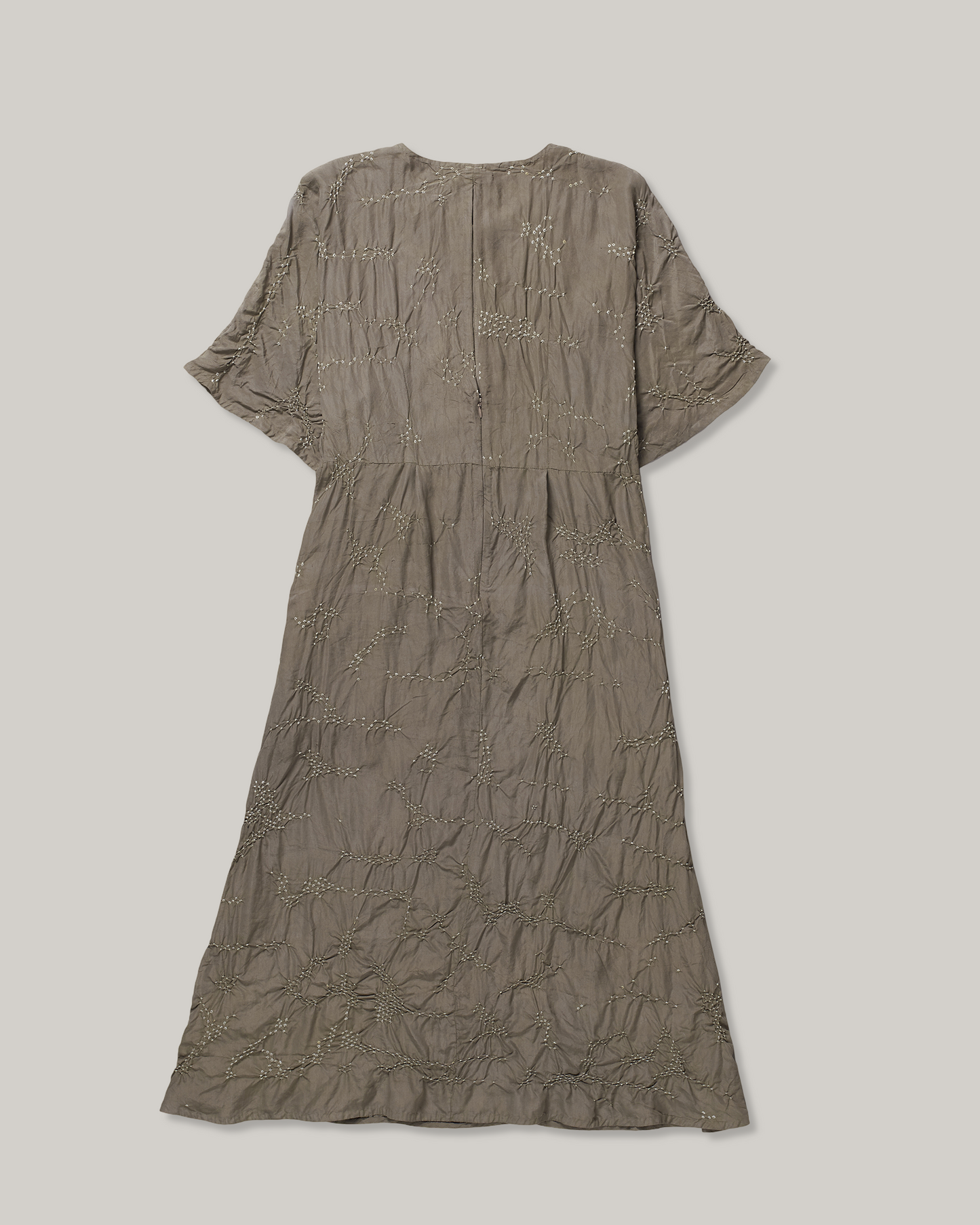 11.11  SILK BHANDANI DRESS - CHARCOAL