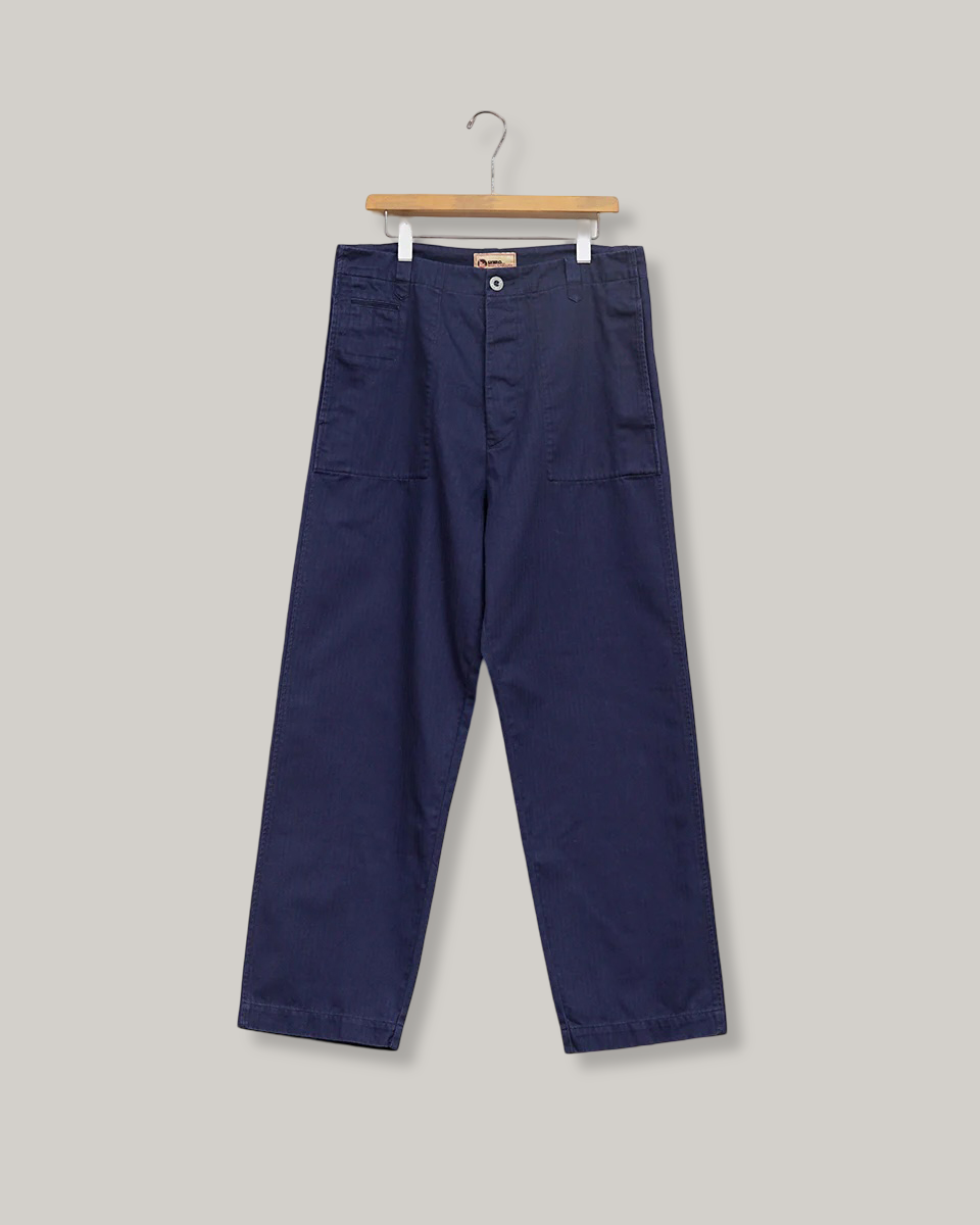 NIGEL CABOURN PT-02-02 CHORE PANTS HERRINGBONE - DARK NAVY