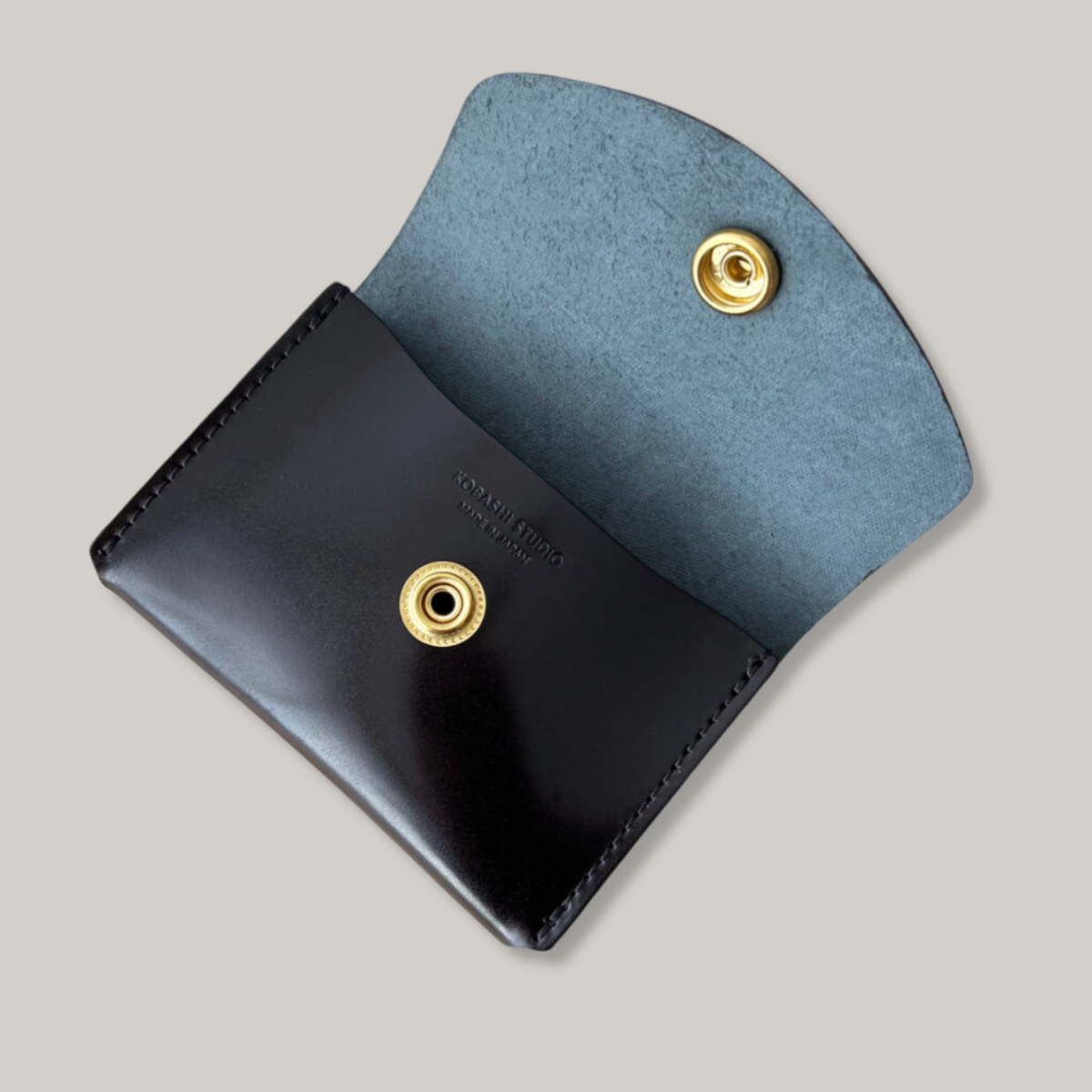 KOBASHI STUDIO CORDOVAN CARD CASE WALLET - BLACK