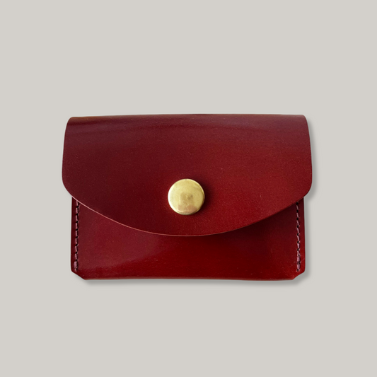 KOBASHI STUDIO CORDOVAN CARD CASE WALLET - RED BROWN