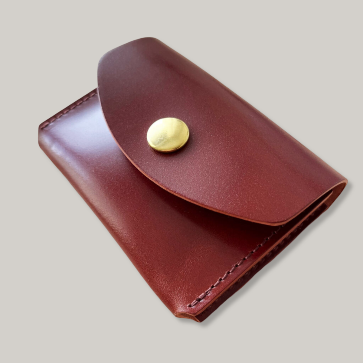 KOBASHI STUDIO CORDOVAN CARD CASE WALLET - RED BROWN