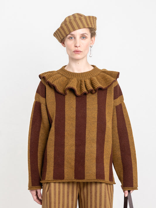 CAWLEY PORTUGUESE STRIPED WOOL SAILOR HAT