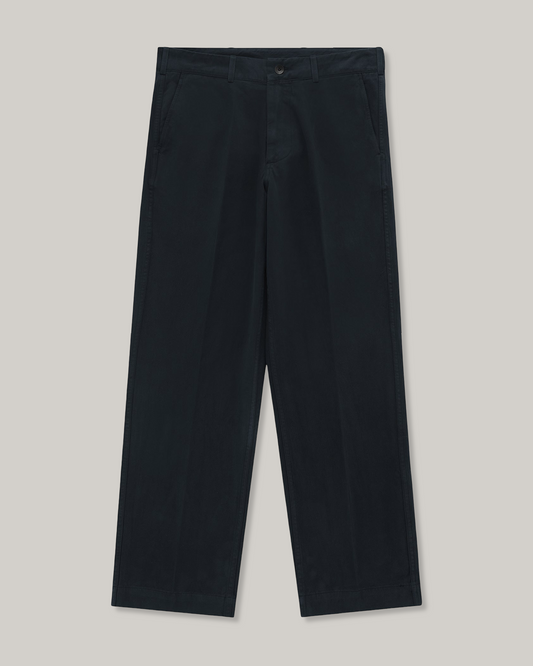 KNICKERBOCKER CANAL TAPERED TWILL COTTON PANT - NAVY