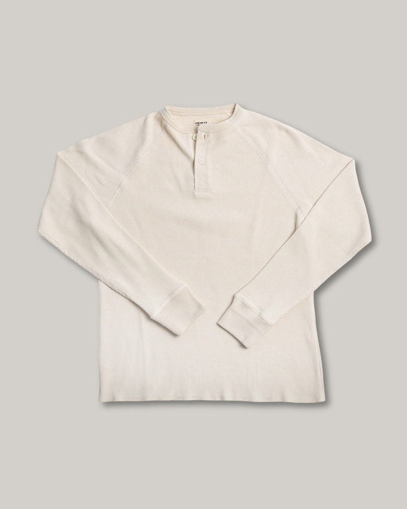 HEIMAT HENLEY WAFFLE TOP - SEASHELL