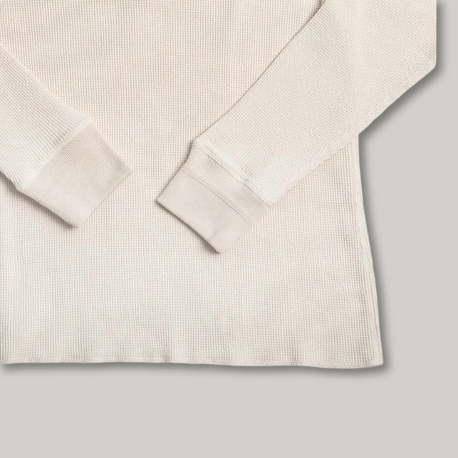 HEIMAT HENLEY WAFFLE TOP - SEASHELL