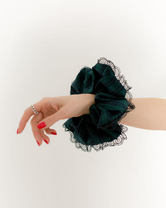 A BRONZE AGE - DOILY SCRUNCHIE - TARTAN LACE