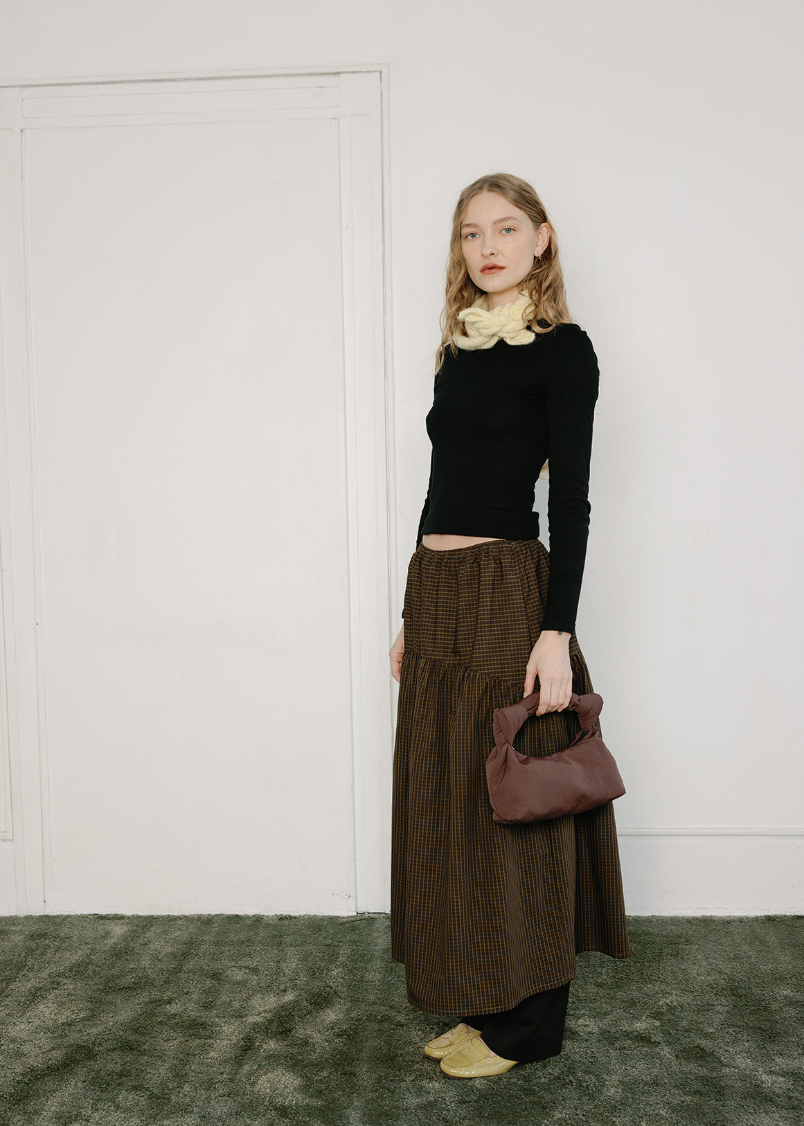 A BRONZE AGE FIELD SKIRT - TOASTED GINGHAM